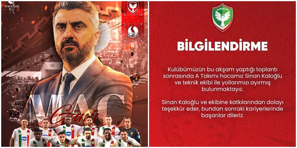 Amedspor Kaloğlu ile yolları ayırdı: Yeni hoca kim olacak?