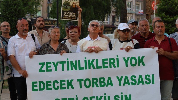 Mersin’de zeytinlikleri maden şirketlerine açan kanun teklifi protestosu